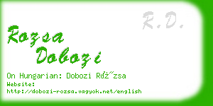 rozsa dobozi business card